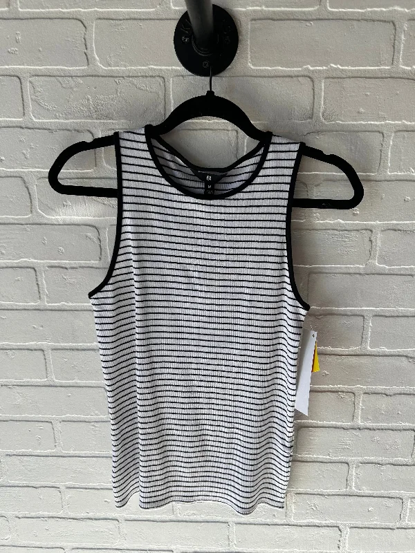 Top Sleeveless Basic By Banana Republic In Black & White, Size: M