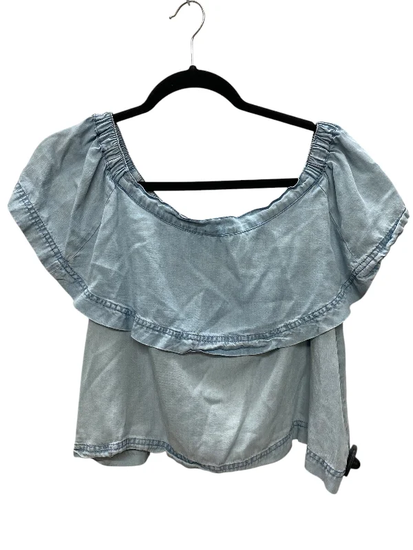 Top Sleeveless By Free People In Blue Denim, Size: L