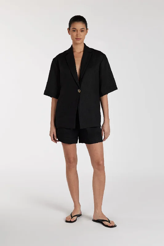 ALONDRA BLACK LINEN SHORT