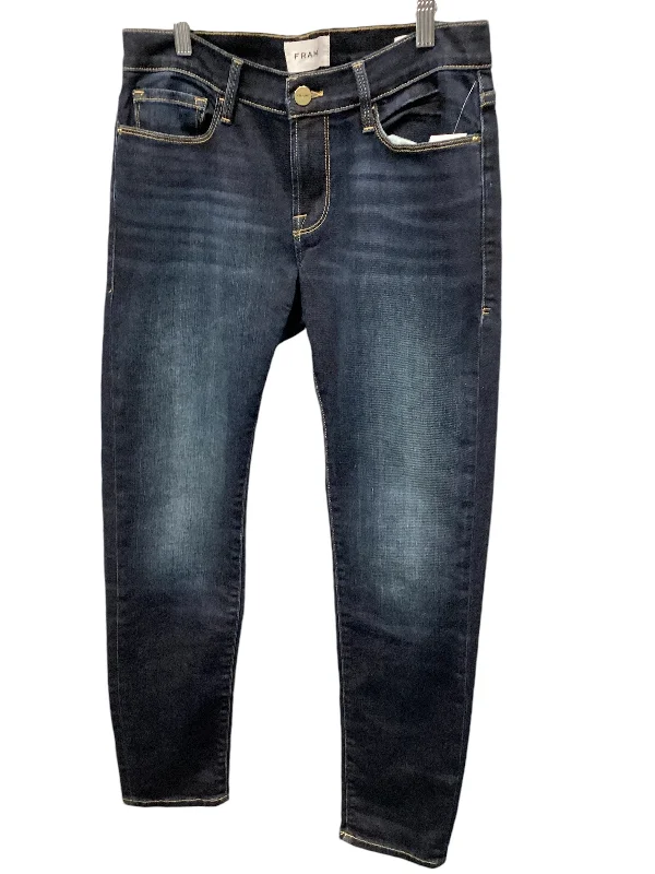 Jeans Straight By Frame In Blue Denim, Size: 2