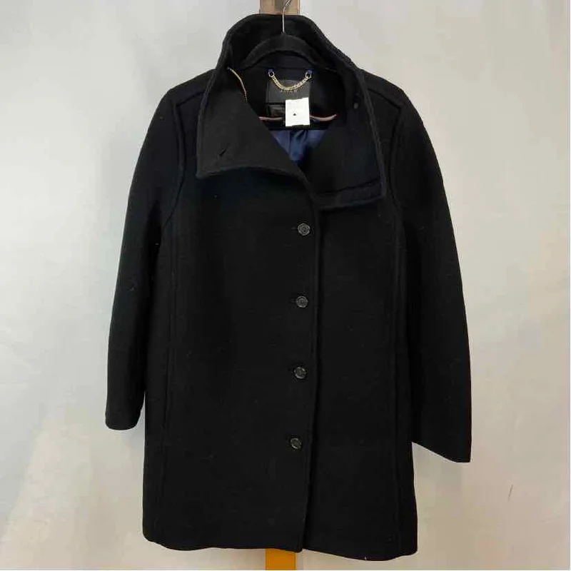 J Crew Women's Size XS Black Solid Coat