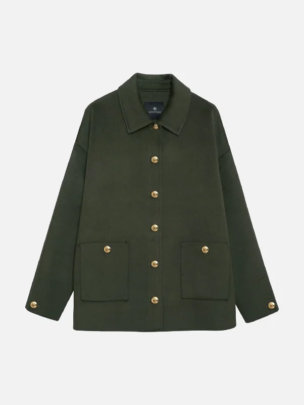 Luca Jacket in Olive Cashmere Blend