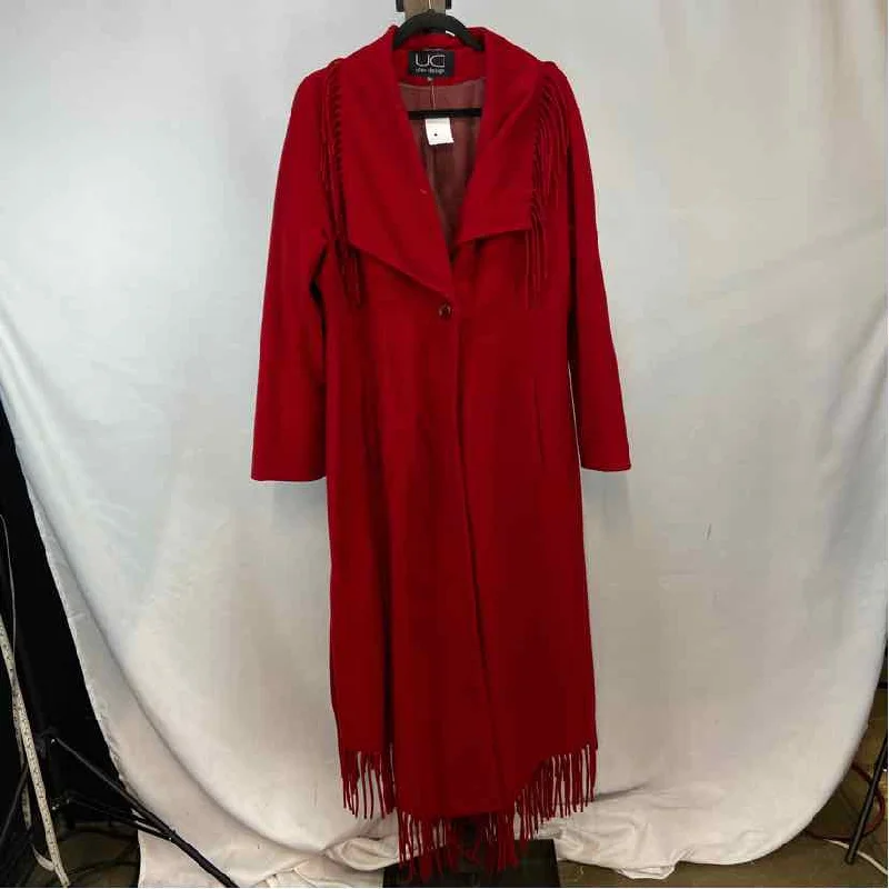 Utex Design Women's Size M Red Solid Coat