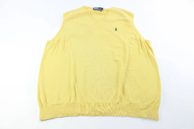 Polo by Ralph Lauren Embroidered Logo Yellow Sweater Vest