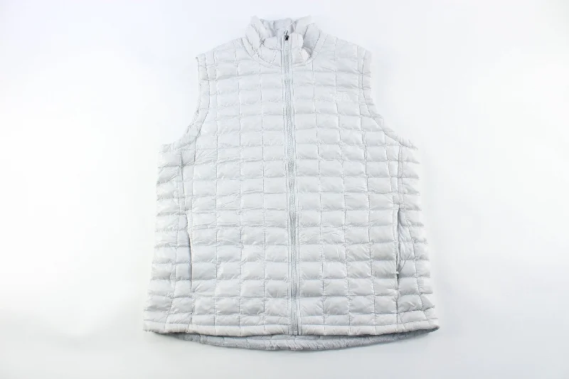 The North Face Embroidered Logo White Puffer Vest